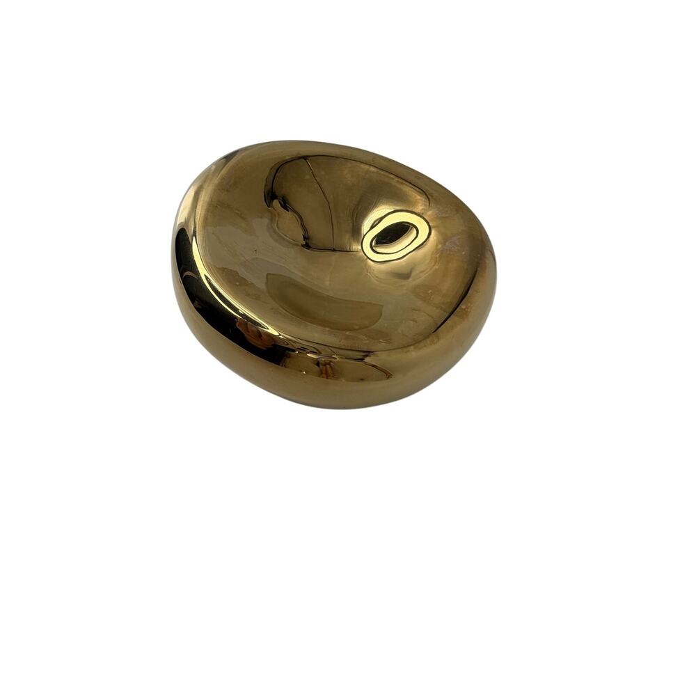 H&M Home Gold Brass Stainless Steel Small Asymmetric Catchall Dish FUC